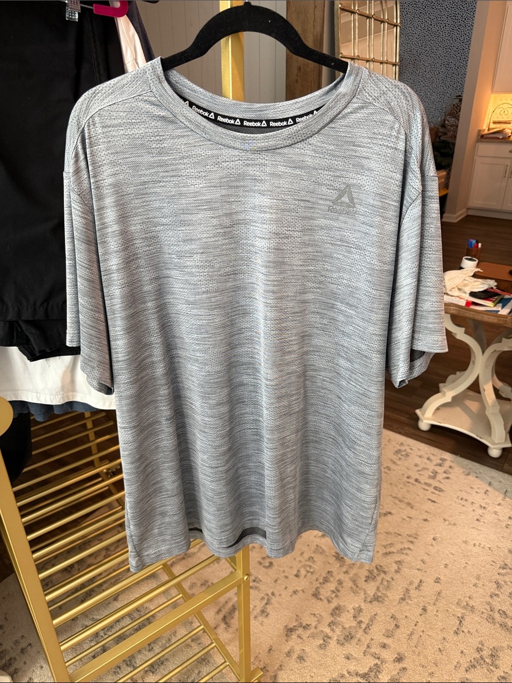 Reebok Men's Heather Gray Athletic Crew Neck Tee